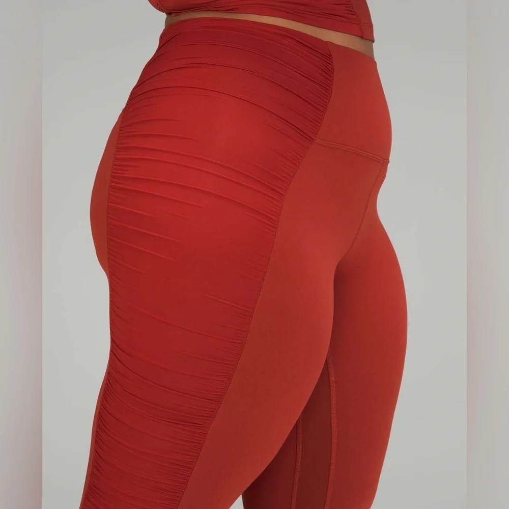 lululemon athletics align hr pant ruched cayenne High-Waisted Leggings Sz 8 NWT